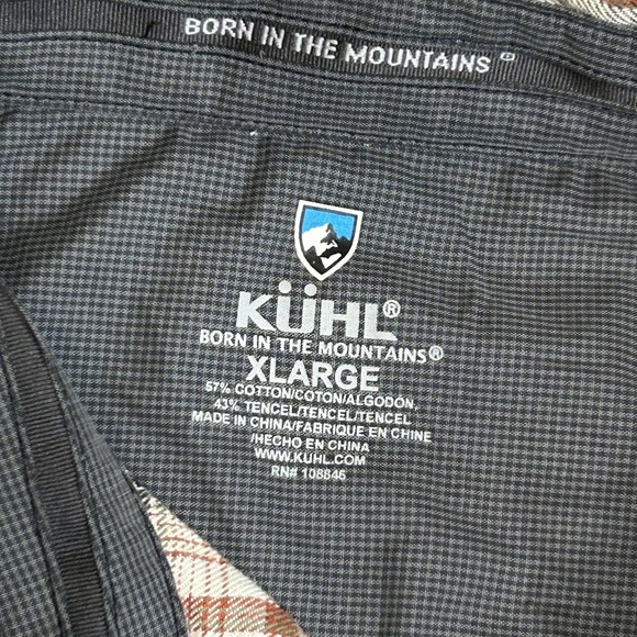Kuhl Shirt Mens XL Green Plaid Long Sleeve Button Front Outdoor Hiking Casual - Picture 6 of 10